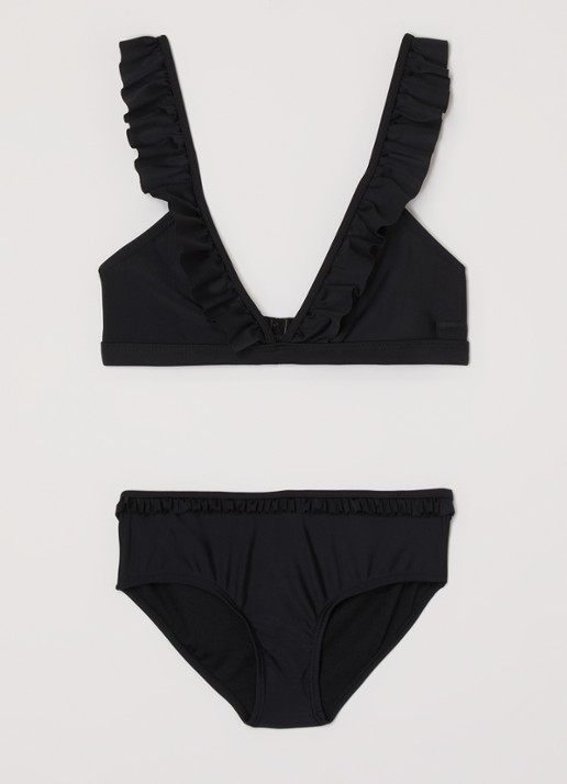 Shiwi Bella bikiniset met ruches - voorkant zwart