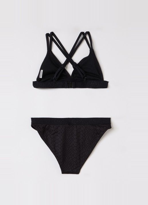 Shiwi Luna bikiniset met structuur - voorkant 2 zwart