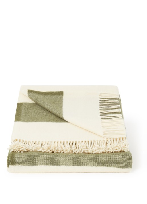 Silkeborg Uldspinderi The Sweater plaid van wol 130 x 190 cm  - voorkant groen