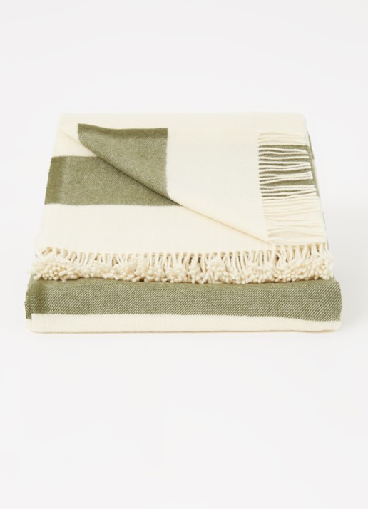 Silkeborg Uldspinderi The Sweater plaid van wol 130 x 190 cm  - voorkant 2 groen