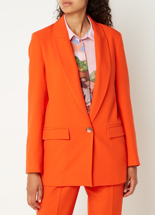 Silvian Heach Kaluk oversized blazer met klepzakken - detail donkeroranje