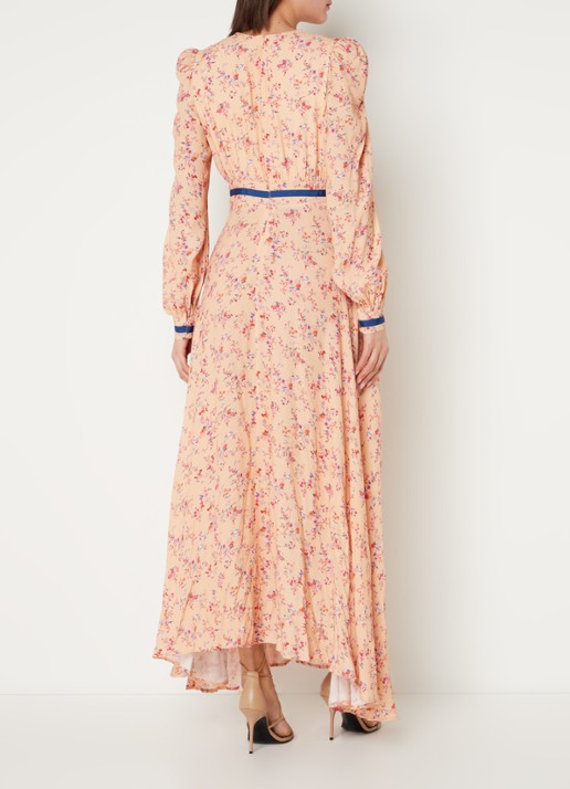 Silvian Heach Maxi jurk met bloemenprint en V-hals - achterkant 2 zalmroze