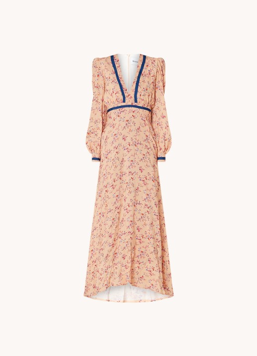 Silvian Heach Maxi jurk met bloemenprint en V-hals - voorkant 3 zalmroze