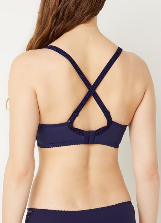 Simone Pérèle Balconette bh van kant met mesh - detail 2 donkerblauw