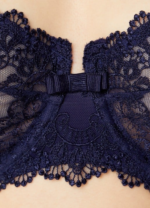 Simone Pérèle Balconette bh van kant met mesh - detail 3 donkerblauw
