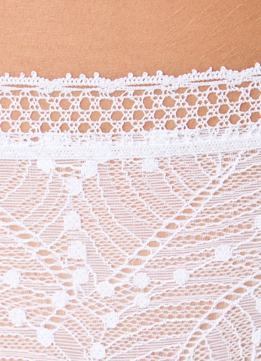 Simone Pérèle Comete tanga van kant - detail 3 wit