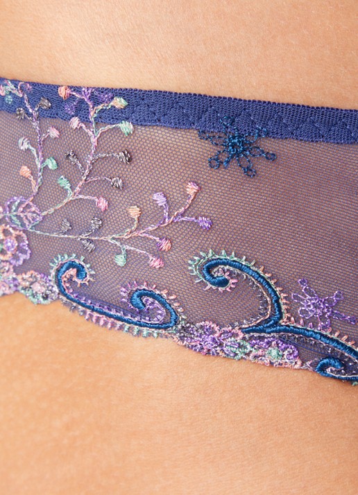 Simone Pérèle Delice slip met borduring - detail 4 royalblauw