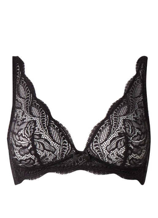 Simone Pérèle Eden bralette van kant - voorkant zwart