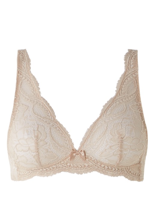 Simone Pérèle Eden Chic bralette van kant - voorkant beige