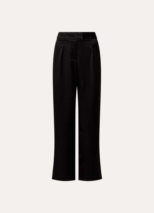 Simone Pérèle Love Me pyjamabroek van zijde - voorkant zwart