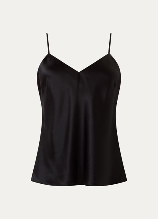 Simone Pérèle Love Me pyjamatop van zijde - voorkant 2 zwart