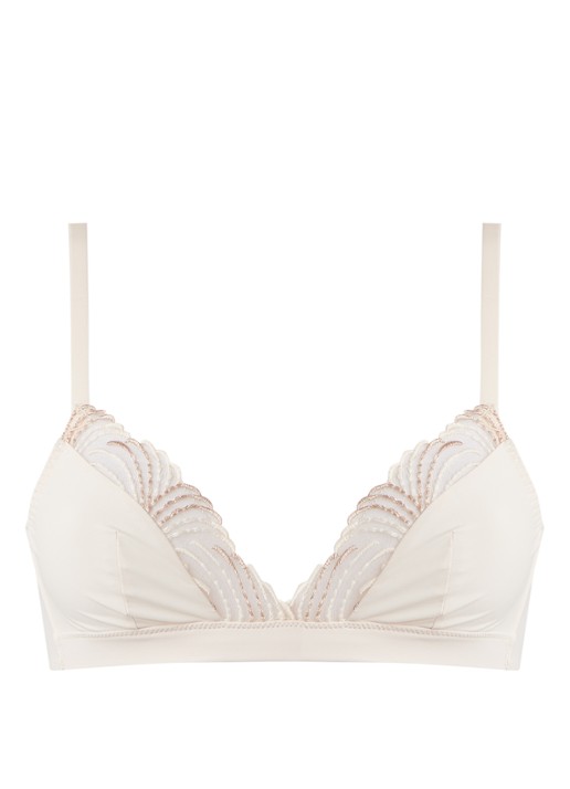 Simone Pérèle Nuance bralette met borduring - voorkant 3 gebroken wit
