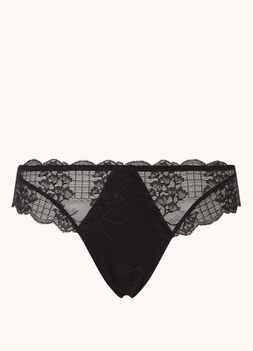 Simone Pérèle Reve slip van kant - voorkant 2 zwart