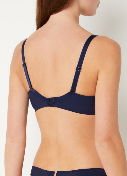 Simone Pérèle Saga plunge bh van mesh met borduring - achterkant donkerblauw