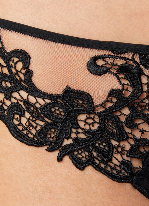 Simone Pérèle Saga slip met mesh - detail 2 zwart