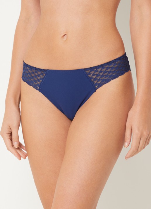 Simone Pérèle Subtile slip met kant - voorkant 3 donkerblauw