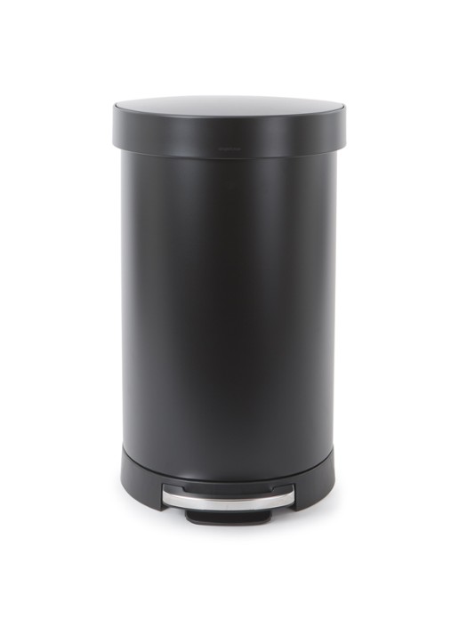 Simplehuman Line Pocket pedaalemmer 45 liter - voorkant zwart