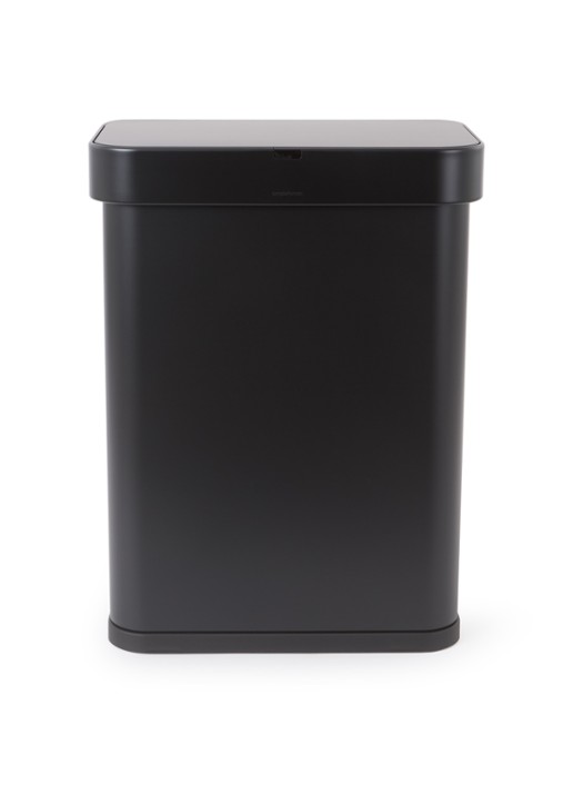 Simplehuman Liner Pocket Voice Control prullenbak met spraak- en bewegingssensor 58 liter - voorkant zwart