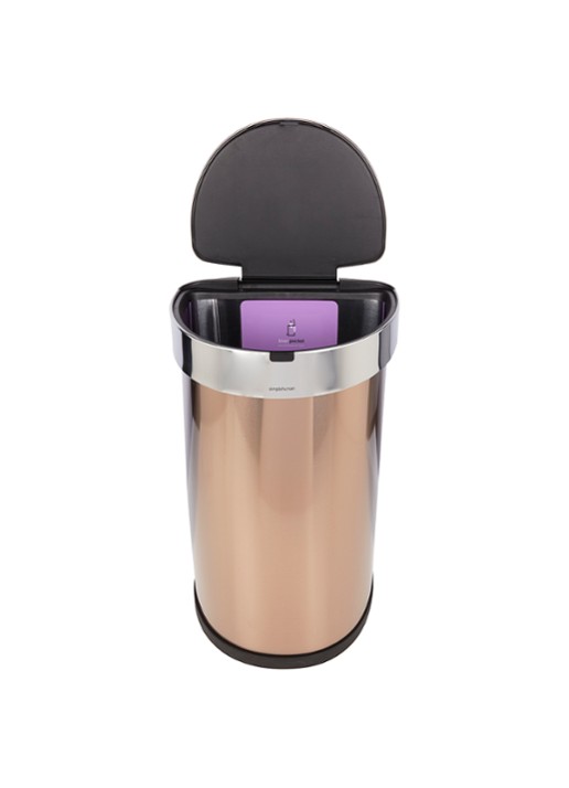 Simplehuman Semi Round sensor prullenbak 45 liter - detail 2 roségoud