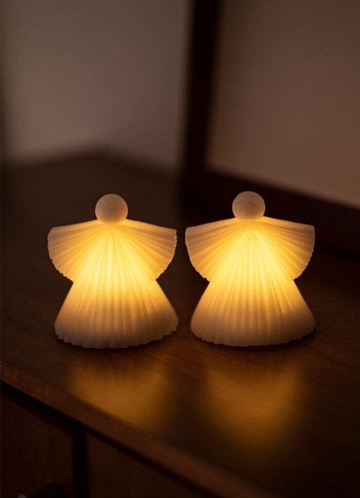 Sirius Asta Angel lichtfiguur met LED verlichting 10 cm set van 2 - detail 2 wit