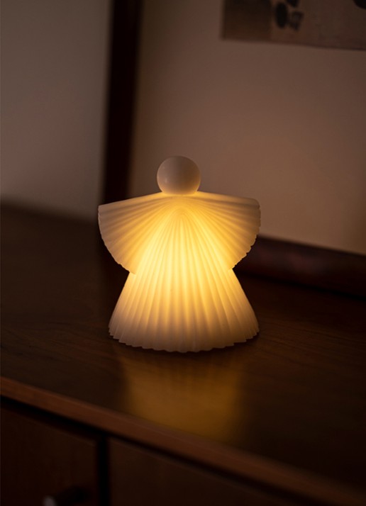 Sirius Asta Angel lichtfiguur met LED verlichting 12,5 cm - voorkant 2 wit