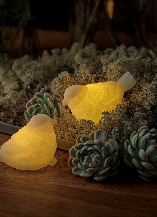 Sirius Erica Sparrow lichtfiguur met LED verlichting 10 cm - voorkant 6 gebroken wit