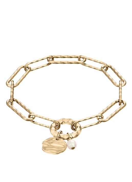 Skagen Agnethe Pearl armband SKJ5027710 - voorkant goud