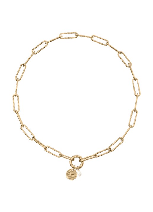 Skagen Agnethe Pearl ketting verguld SKJ5024710 - voorkant 4 goud