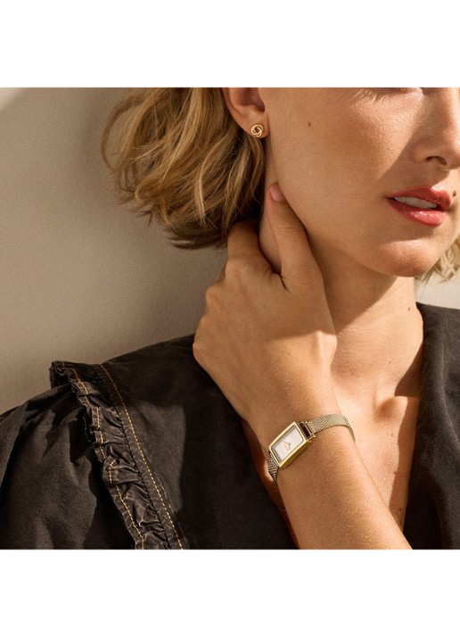 Skagen Hagen Micro horloge en oorstekers set van 2 SKW1158SET - detail 6 goud
