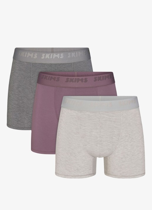 SKIMS  3" boxershorts met logoband in 3-pack - voorkant 4 multicolor