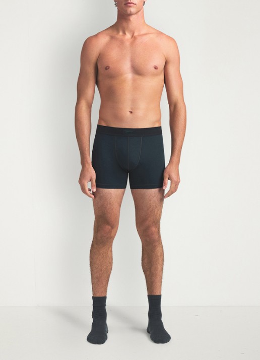 SKIMS Boxershort met logoband in 3-pack - voorkant 5 blauwgrijs