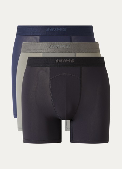 SKIMS Boxershort met logoband in 3-pack - voorkant grijs