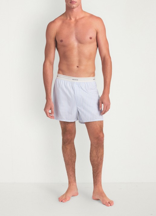 SKIMS Boxershort met logoband - voorkant 2 blauw