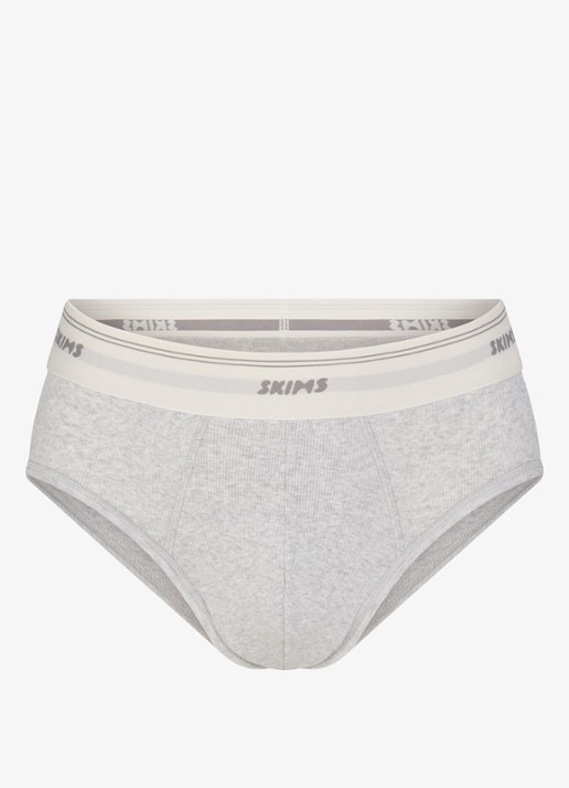 SKIMS Classic Cotton slip met logoband - voorkant 3 grijs