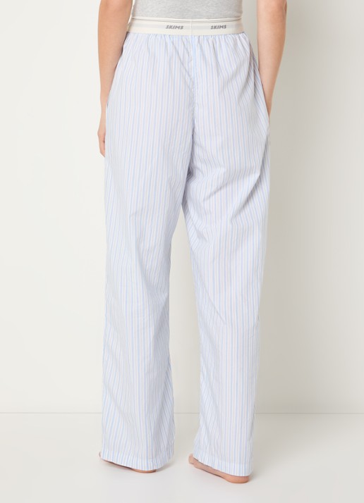 SKIMS Coton Poplin loungebroek met logoband - achterkant 7 blauw