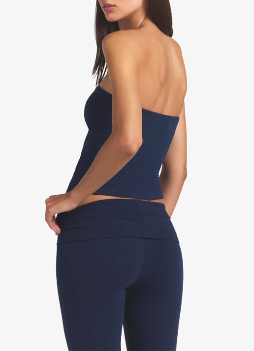 SKIMS Cotton Jersey mid waist straight fit loungebroek - achterkant 5 donkerblauw