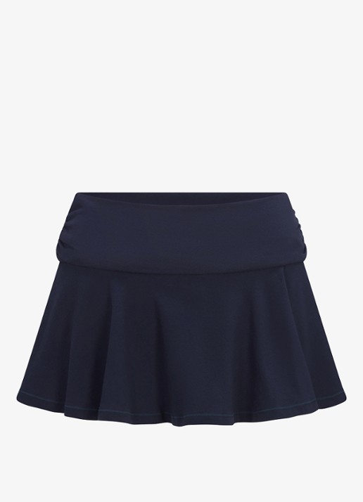 SKIMS Cotton Jersey minirok met volant - voorkant 3 donkerblauw