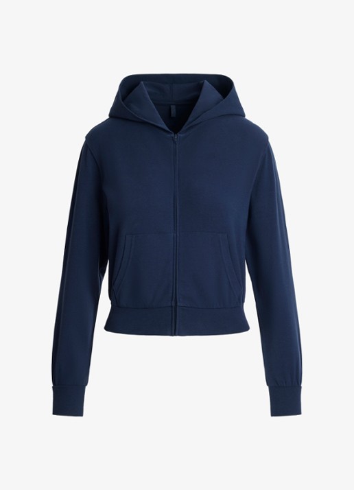 SKIMS Cotton Jersey sweatvest met zakken  - voorkant 5 donkerblauw