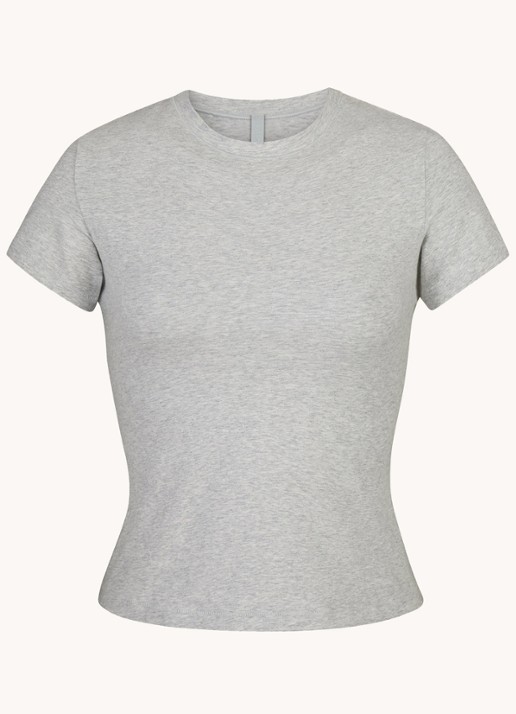 SKIMS Cotton Jersey T-shirt van jersey - voorkant 2 grijsmele