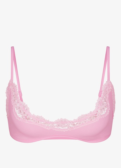 SKIMS Fit Everybody bralette met details van kant - voorkant roze