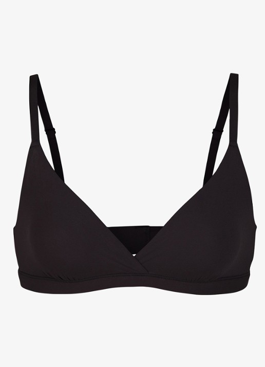 SKIMS Fits Everybody Crossover bralette zonder vulling - voorkant 2 zwart