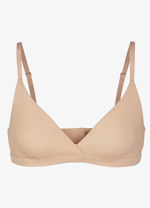 SKIMS Fits Everybody Crossover bralette zonder vulling - voorkant naturel