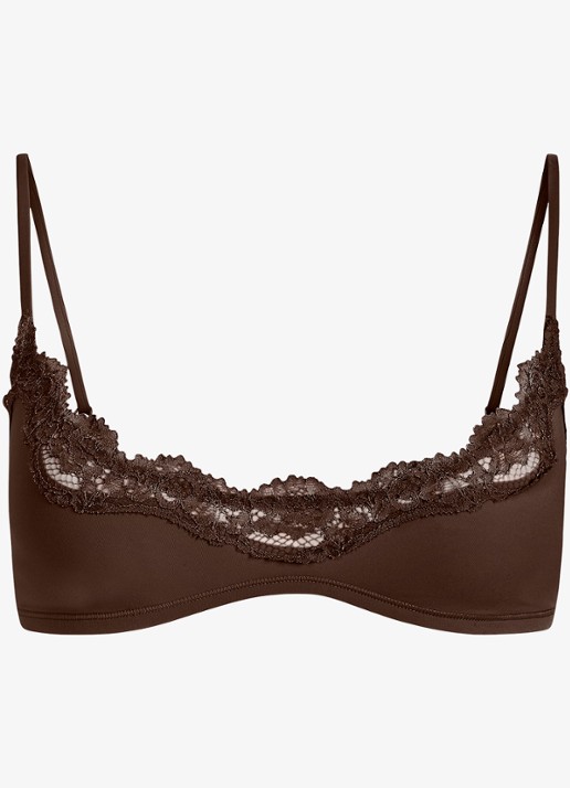 SKIMS Fits Everybody Lace bralette met kant - voorkant 5 bruin