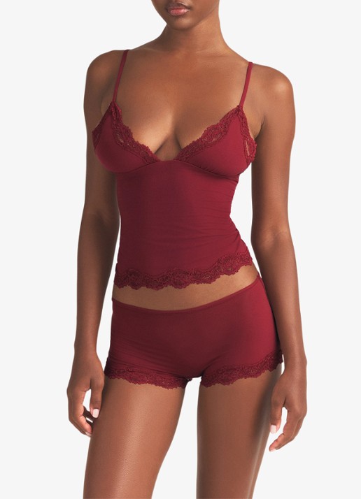 SKIMS Fits Everybody Lace set met kant - detail 2 donkerrood
