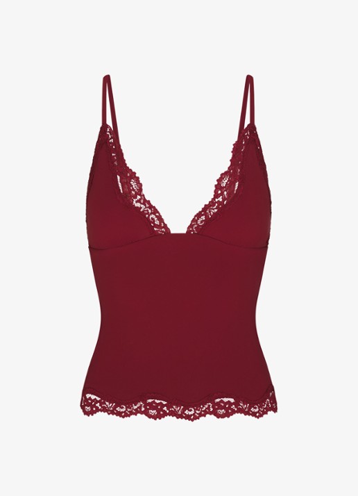 SKIMS Fits Everybody Lace set met kant - detail 3 donkerrood