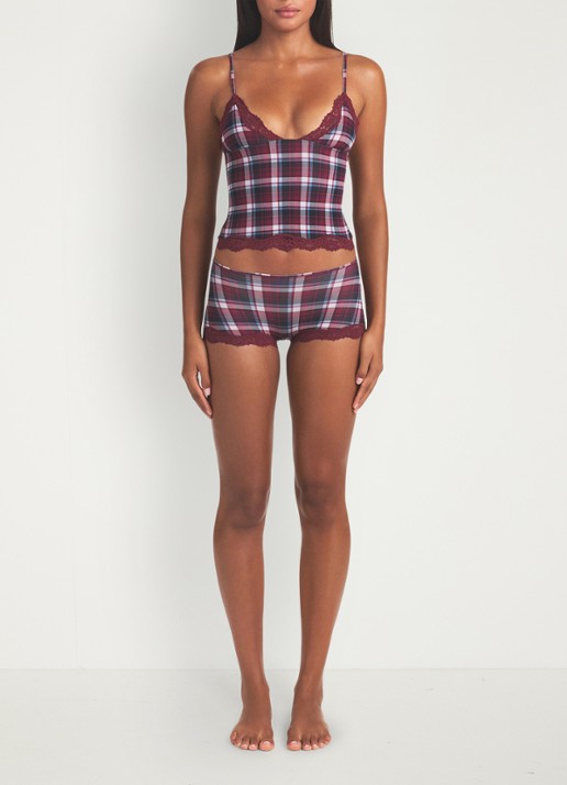 SKIMS Fits Everybody Lace set met kant - detail bordeauxrood