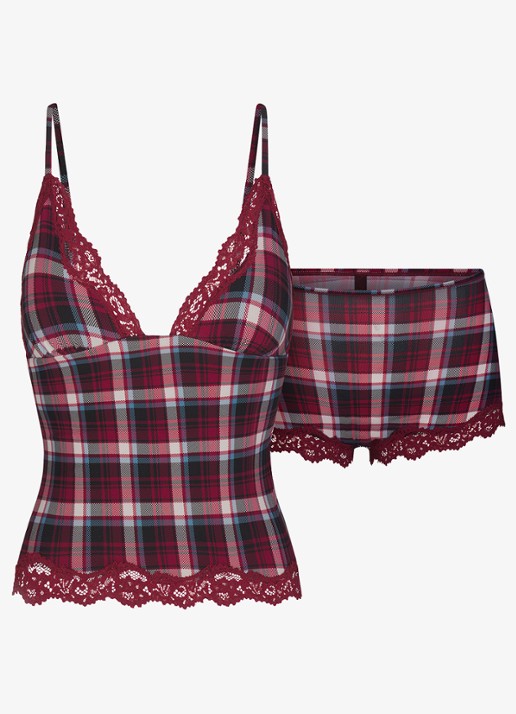 SKIMS Fits Everybody Lace set met kant - voorkant 6 bordeauxrood
