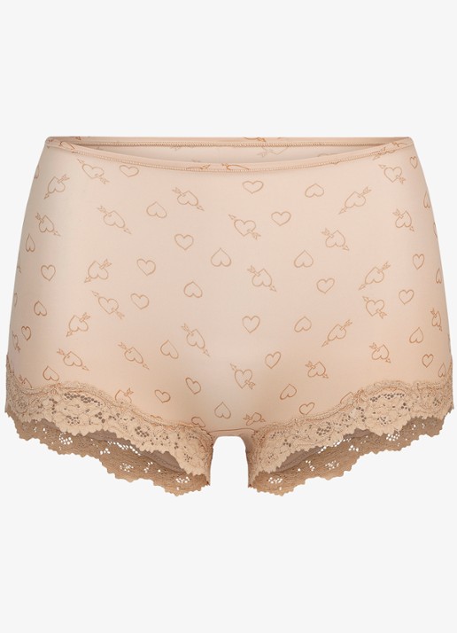 SKIMS Fits Everybody Lace shorty met details van kant  - voorkant 2 mica sketched hearts