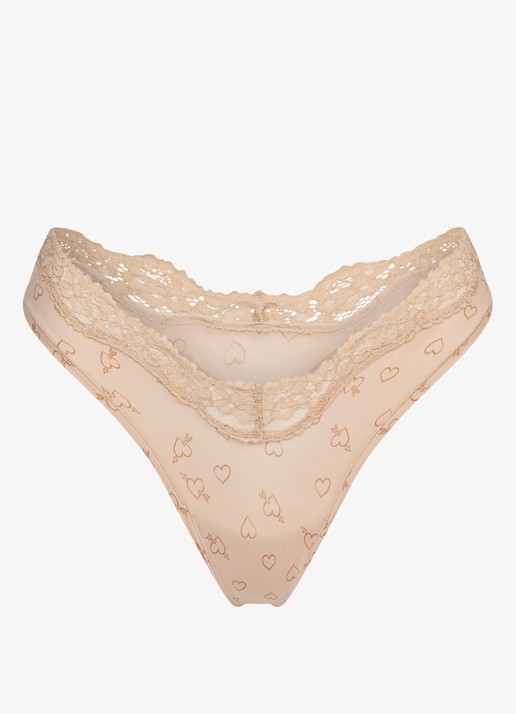 SKIMS Fits Everybody Lace slip met print en kant - voorkant 2 mica sketched hearts