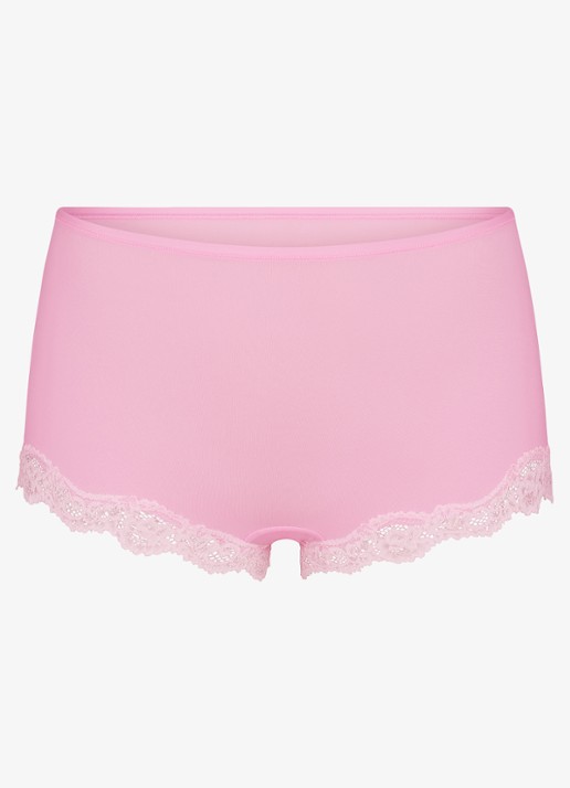 SKIMS Fits Everybody shorty met details van kant - voorkant 3 roze